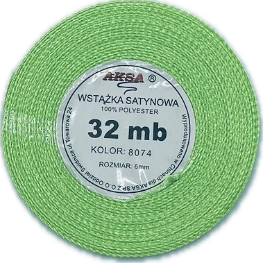 Wstążka satynowa 6mm ZIELONA 8074