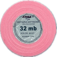 Wstążka satynowa 12mm RÓŻOWA 8037
