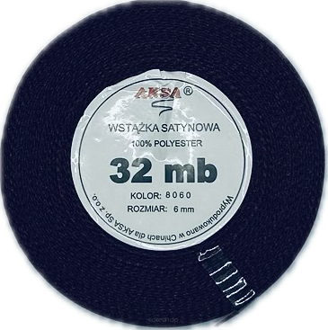 Wstążka satynowa 6mm BORDOWA 8060