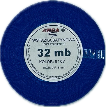 Wstążka satynowa 6mm NIEBIESKA 8107
